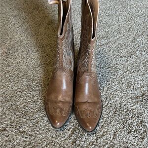 Coconuts by Matisse Brown Heeled Boots with Intricate Stitching